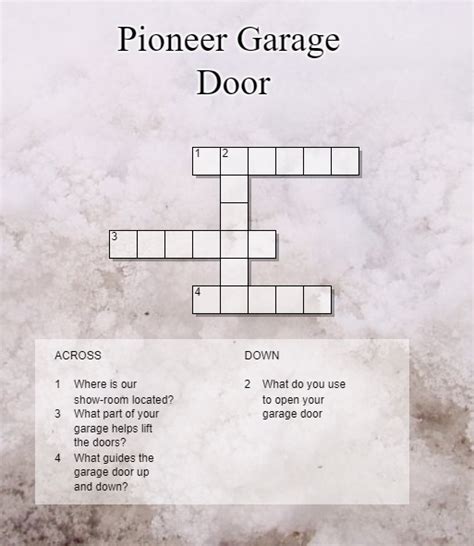 Clue & Answer Definitions. . Garage entrance crossword clue